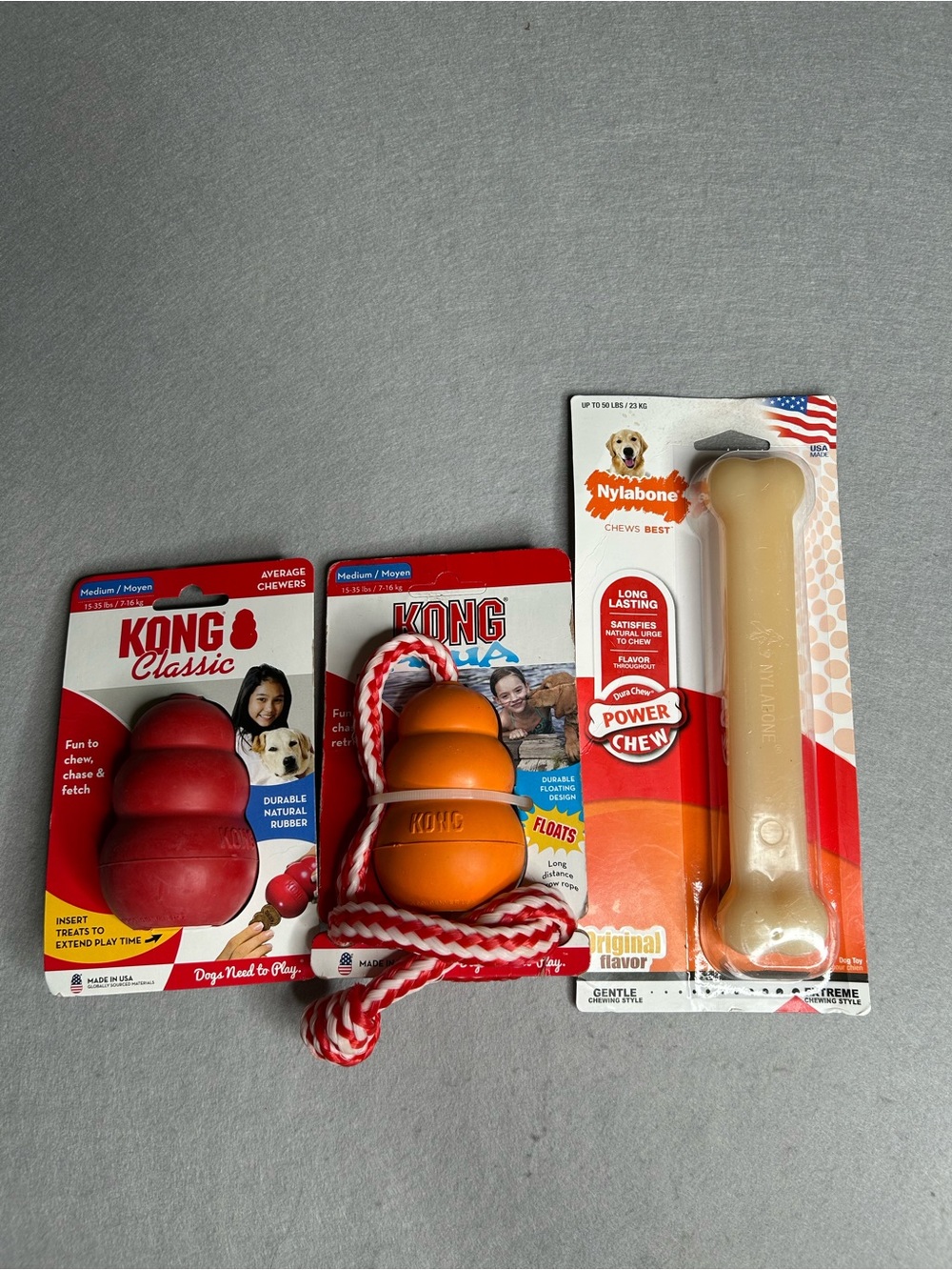 Kong Classic & Aqua. Medium 15-35lb Dog Toys Nylabone- NEW